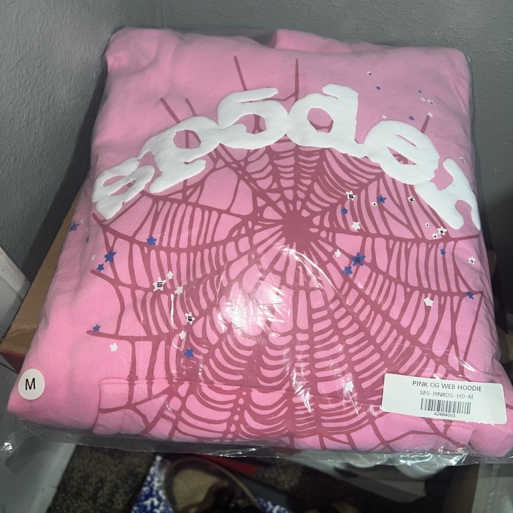Pink sp5der hoodie M